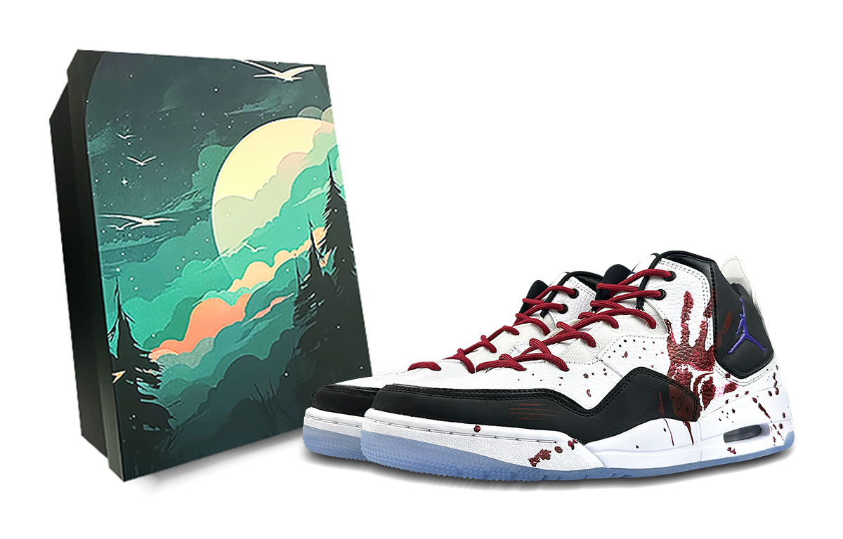 Jordan Courtside 23 Cushioned Slip-Resistant Mid-Top Vintage Basketball Shoes Men's Black White Red