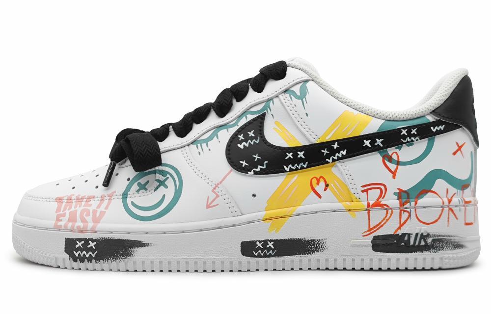 Nike Air Force 1 Low-Top Skateboard Shoes Men's Yellow Green
