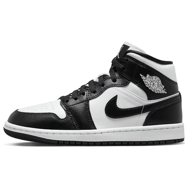 Jordan Air Jordan 1 Paw Panda Tarepanda Cushioned Slip-Resistant Mid-Top Vintage Basketball Shoes Women's Black White