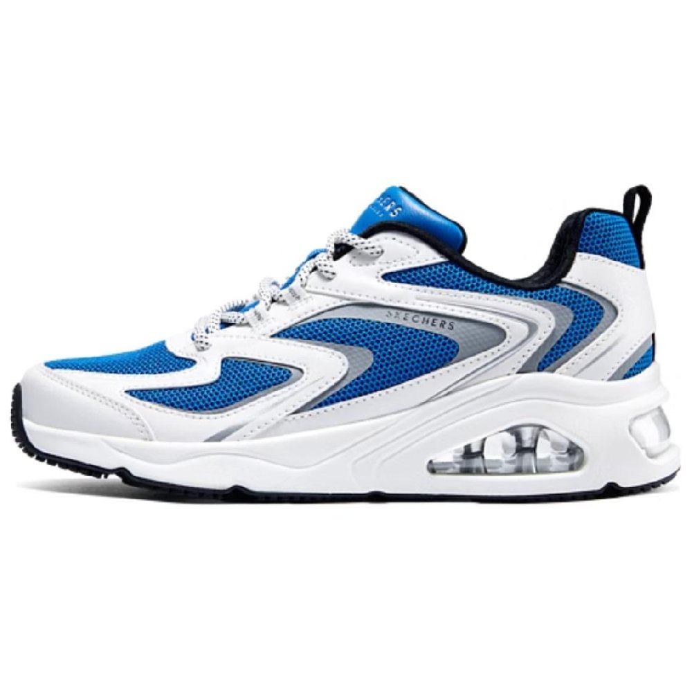 Skechers Street Slip Resistant, Abrasion Resistant, Breathable Low Top Casual Running Shoes Women's White Blue