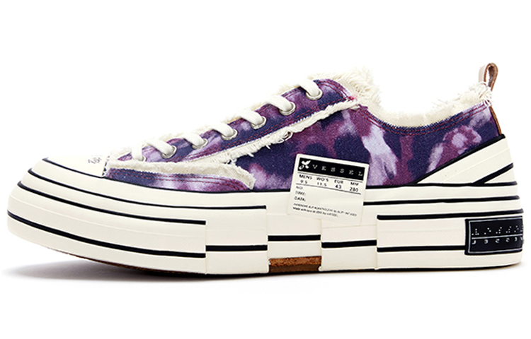 Street Dance Ⅲ x VESSEL G.O.P.Lows Anti Slip And Wear Resistant Lightweight Low Top Skateboard Shoes Unisex Purple