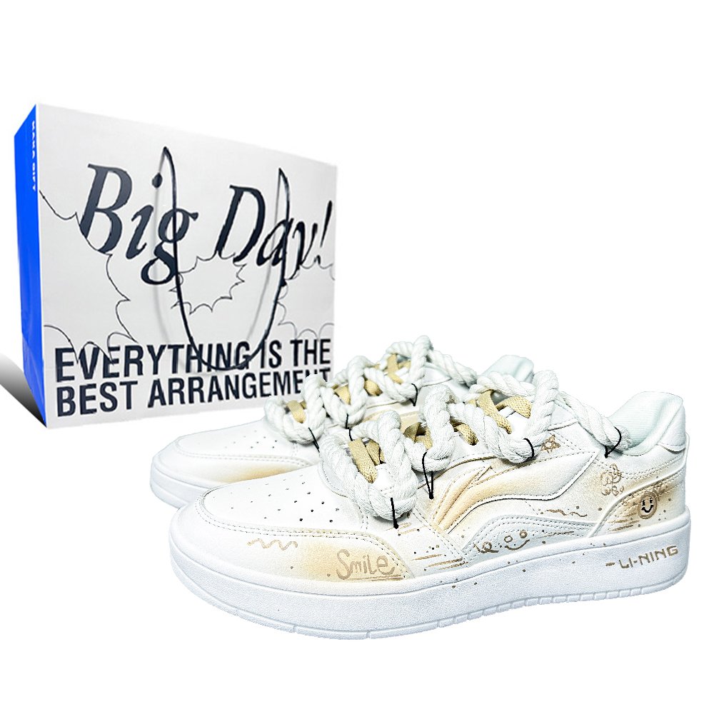 LiNing Acer Truncatum Slip Resistant Cushioning Abrasion Resistant Low Top Skateboard Shoes Men's White