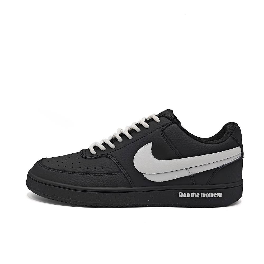 Nike Court Vision Non-slip Lightweight Low-Top Skateboard Shoes Unisex Black White