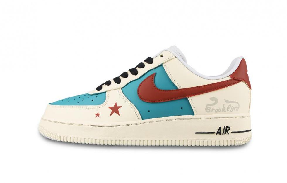 Nike Air Force 1 Low Low-Top Skateboard Shoes Men's Yellow Green