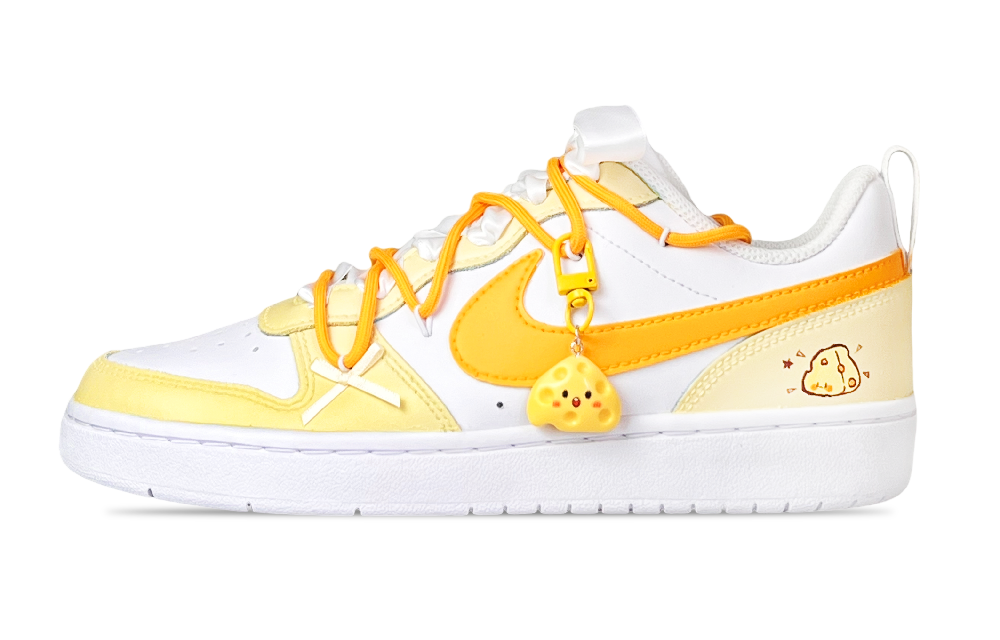 Nike Court Borough Little Cheese Anti-Slip Wear-Resistant Low-Top Skateboard Shoes GS Yellow