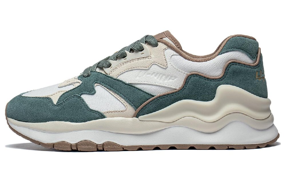 LiNing 001 Mountain Sea Slip-Resistant Low-Top Running Shoes Men's White Green