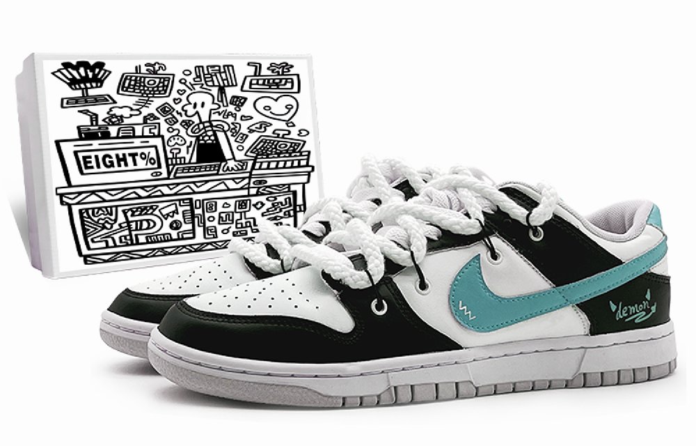 Nike Dunk 'Pure Platinum' Slip-Resistant Cushioning Abrasion-Resistant Low-Top Skateboard Shoes Men's Black Green