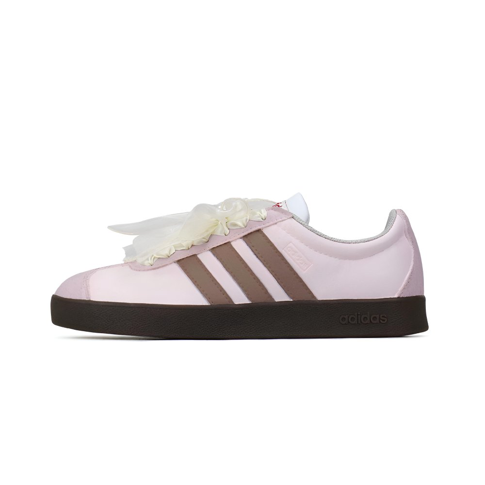 Adidas VL COURT 2.0 Abrasion Resistant Low Top Skateboard Shoes Unisex Pink Brown