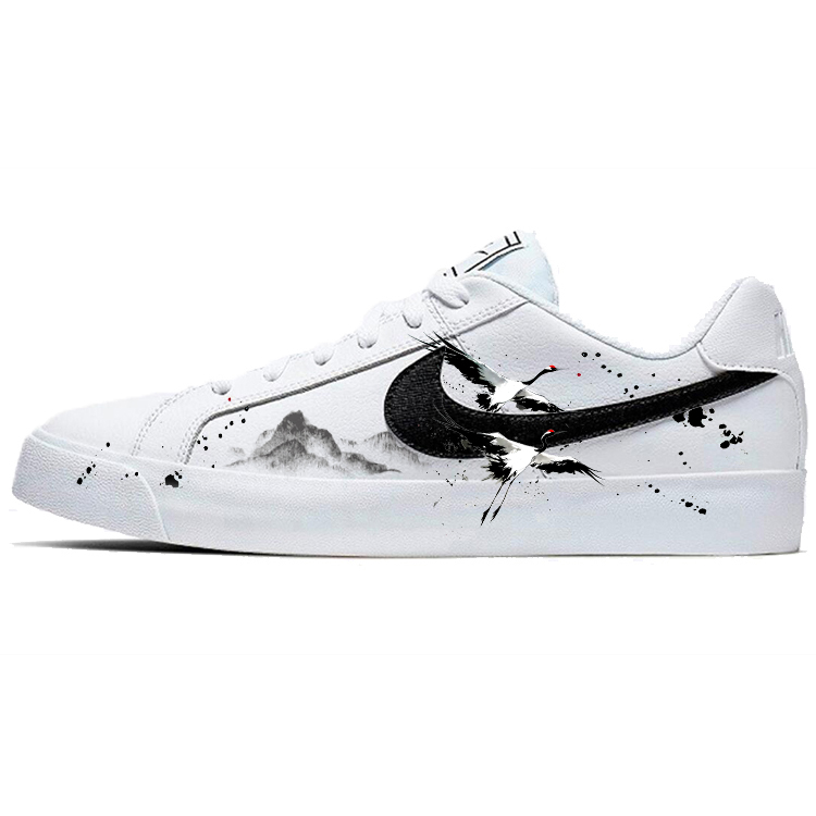 Nike Court Royale Collection Skateboard Shoes Unisex Low Top Black/White