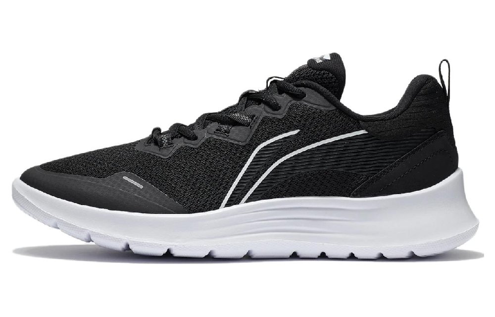 LiNing Slip Resistant And Abrasion Resistant Support Low top Casual Running Shoes Men's Black White