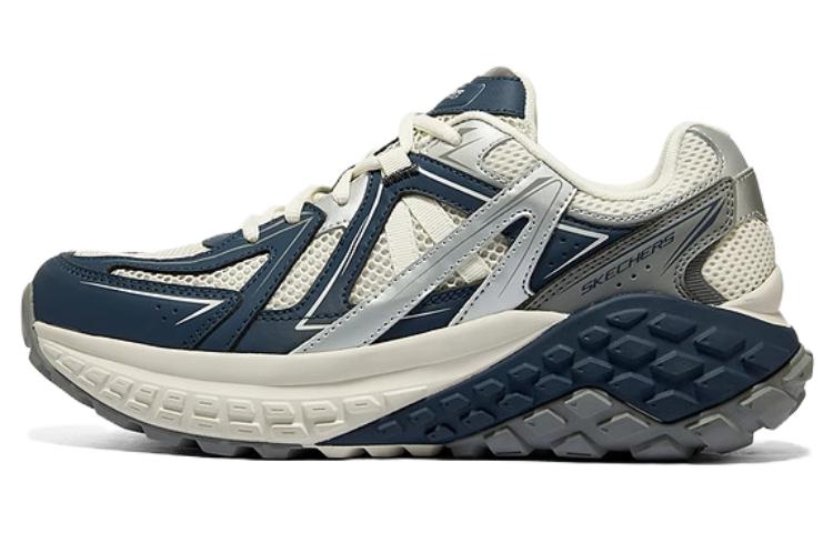 Skechers Cushioning Wear-Resistant Low-Top Casual Shoes Men's Blue White