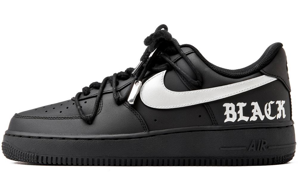 Nike Air Force 1 07 Slip-Resistant Coverage Low-Top Skateboard Shoes Women's Black Silver