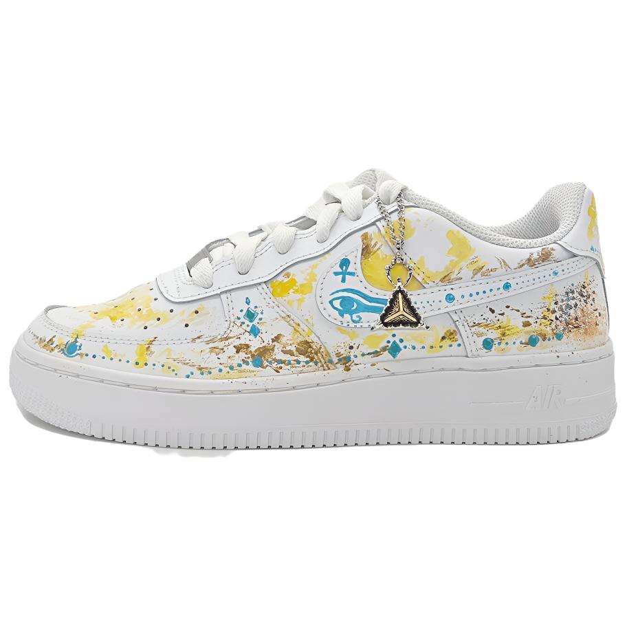Nike Air Force 1 Coverage Cushioning Abrasion Resistant Low Top Skateboard Shoes Unisex Yellow White