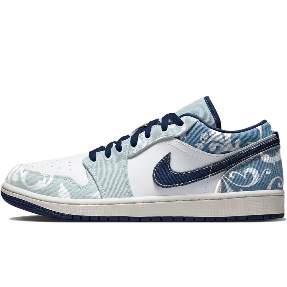 Jordan Air Jordan 1 Vintage Basketball Shoes Men's Low top White Blue