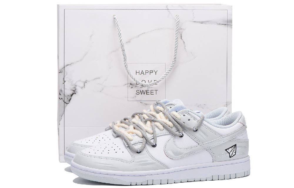 Nike Dunk Chestnut Slip-Resistant Coverage Low-Top Skateboard Shoes Unisex Gray White