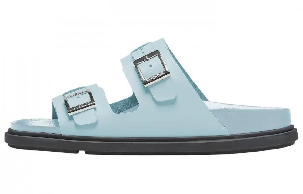 Birkenstock Slide Slippers Women's Mineral Blue Narrow