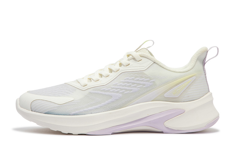 361° Sharp Tooth Collection Slip Resistant, Abrasion Resistant, Breathable Low Top Running Shoes Women's White Purple