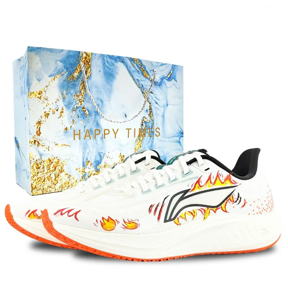 LiNing Red Hare 7 Shock Absorbers Slip Resistant Abrasion Resistant Low top Casual Running Shoes Men's Orange Red