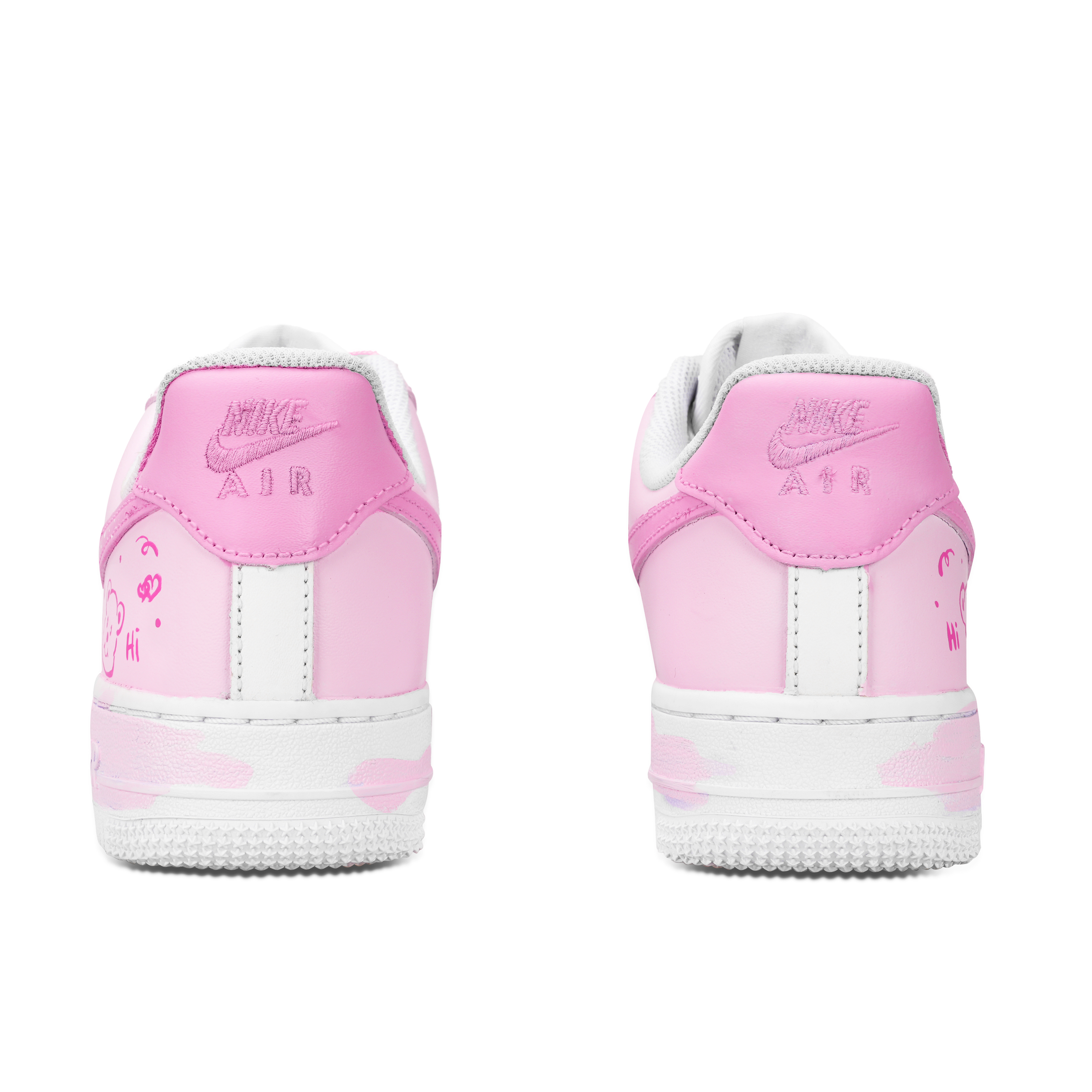 Nike Air Force 1 Star Love Bear Graffiti Abrasion Resistant Low top Skateboard Shoes Unisex Pink White купить в интернет-магазине Yoocart с быстрой доставкой по России.