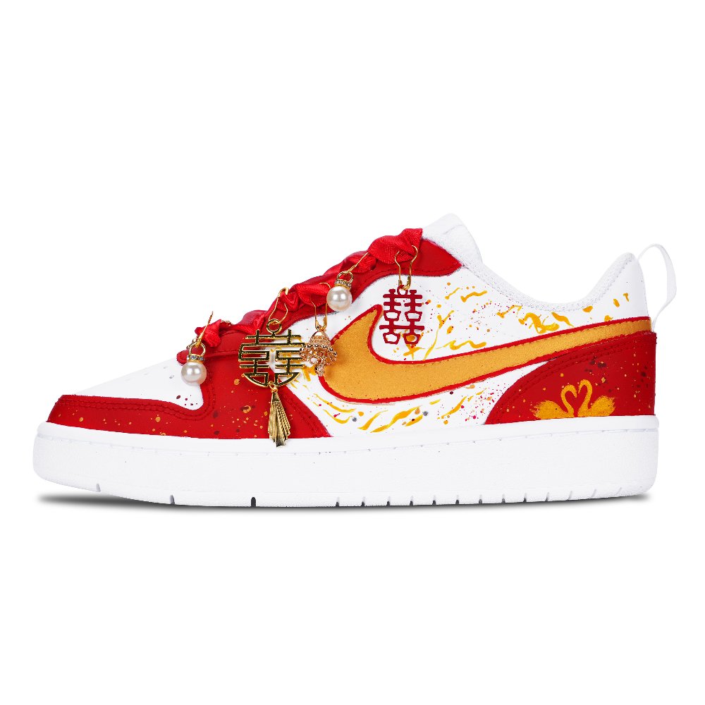 Nike Court Borough Low 2 GS Match Made In Heaven Slip Resistant Cushioning Low Top Skateboard Shoes Women's Red