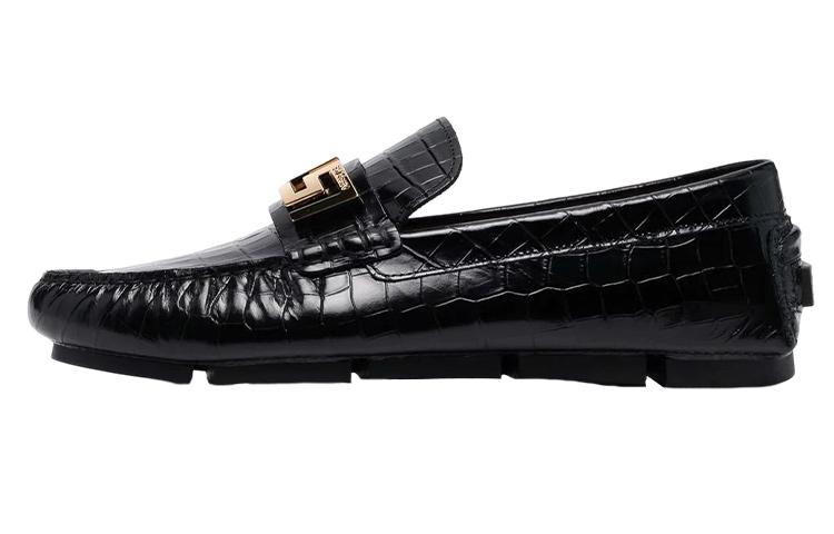 VERSACE Greca Loafer Croc Black