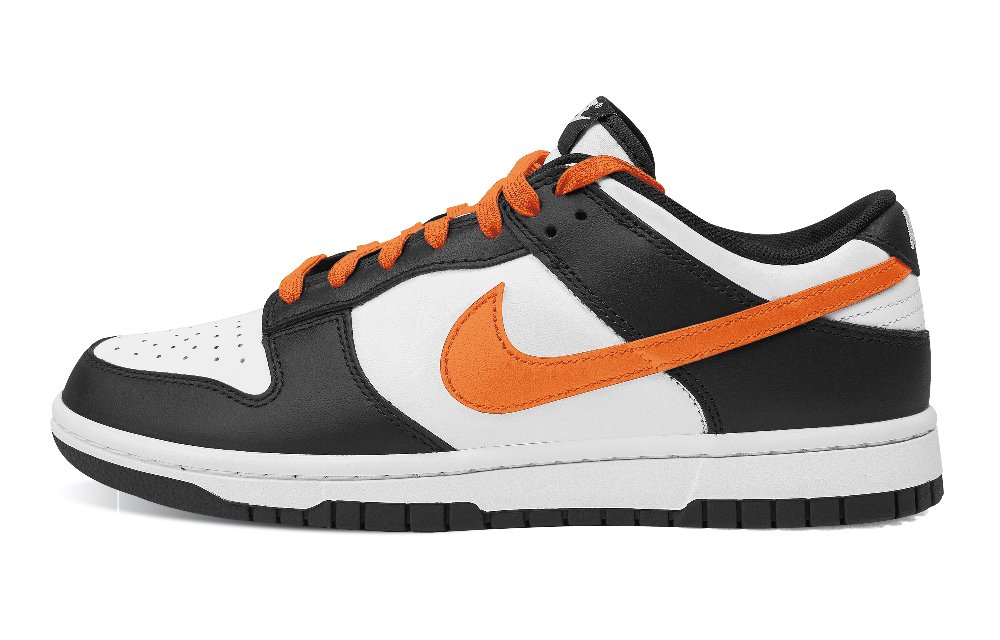 Nike Dunk Anti-Slip Wear-Resistant Low-Top Skateboard Shoes Unisex Black White Orange