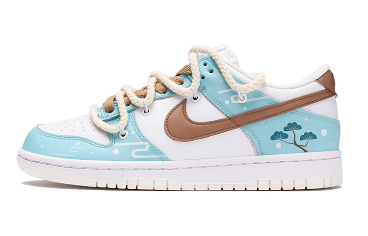 Nike Dunk Anti-Slip And Wear-Resistant Lightweight Low-Top Skateboard Shoes GS Blue White