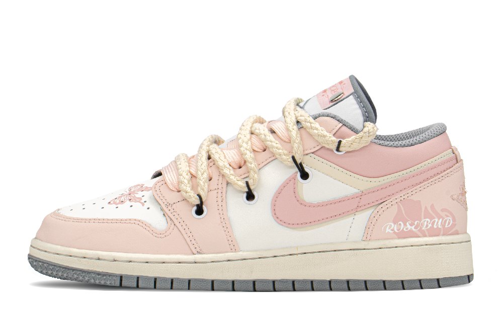 Jordan Air Jordan 1 Low FZBB Vintage Basketball Shoes GS Pink