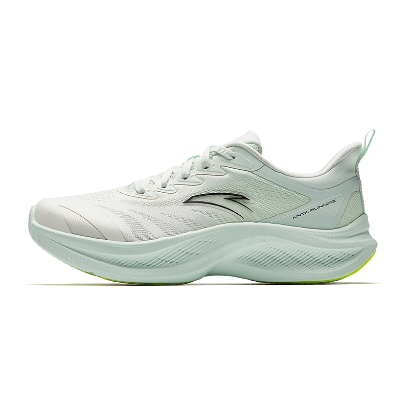 Anta Slip-Resistant Breathable Lightweight Height Increasing Low-Top Casual Running Shoes Women's White Green