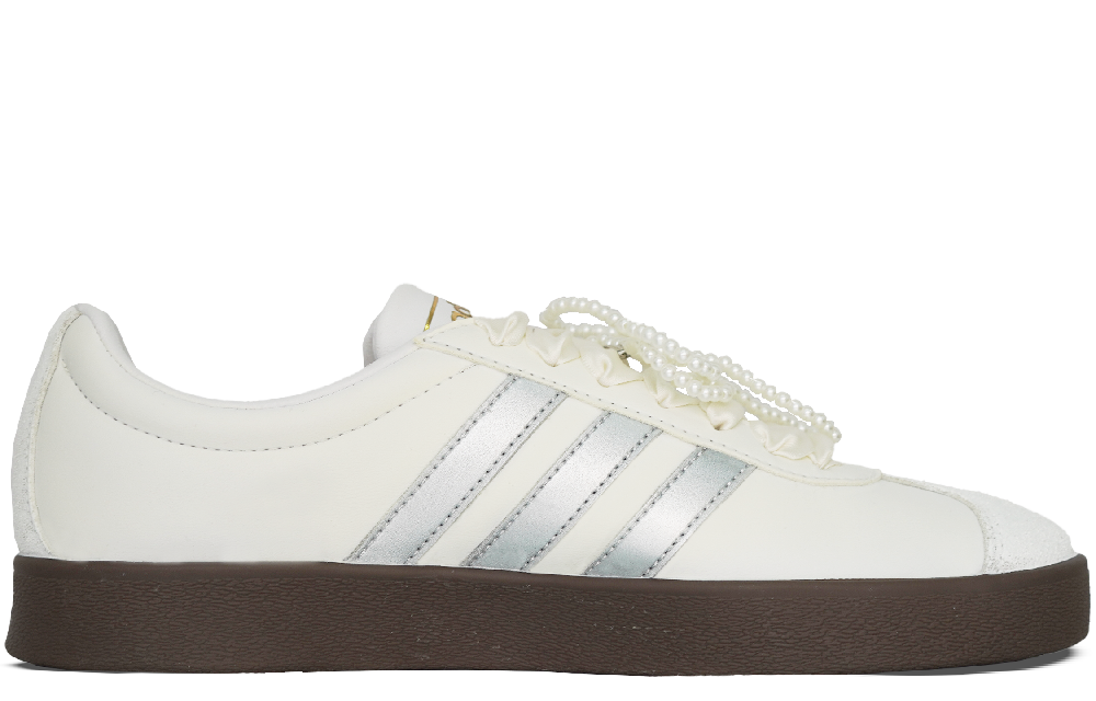 Adidas Neo VL Court 2.0 Slip Resistant Low Top Skateboard Shoes Unisex Moon White