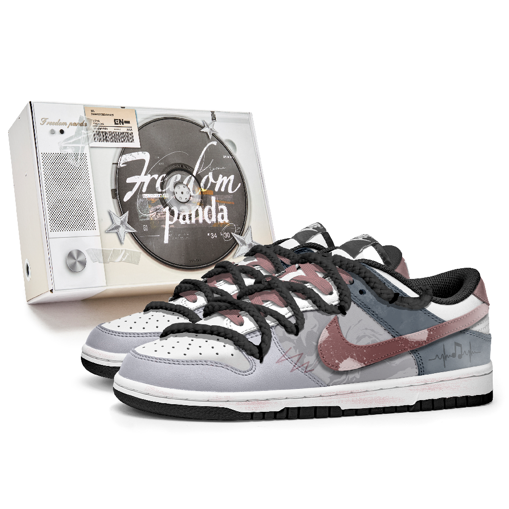Nike Dunk Skateboard Shoes Unisex Low-Top Gray Pink