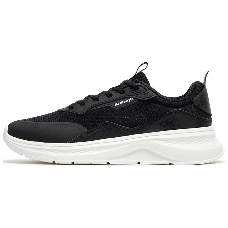 361° Anti Slip Wear Resistant Low Top Running Shoes Men's Black White