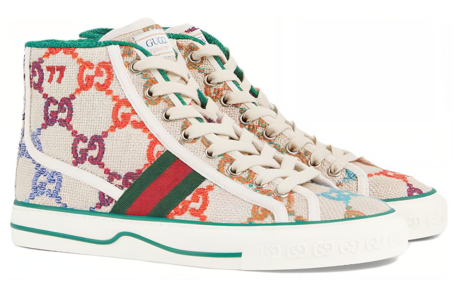 GUCCI Tennis 1977 High Top Stylish Skateboarding Shoes Women's Beige купить в интернет-магазине Yoocart с быстрой доставкой по России.