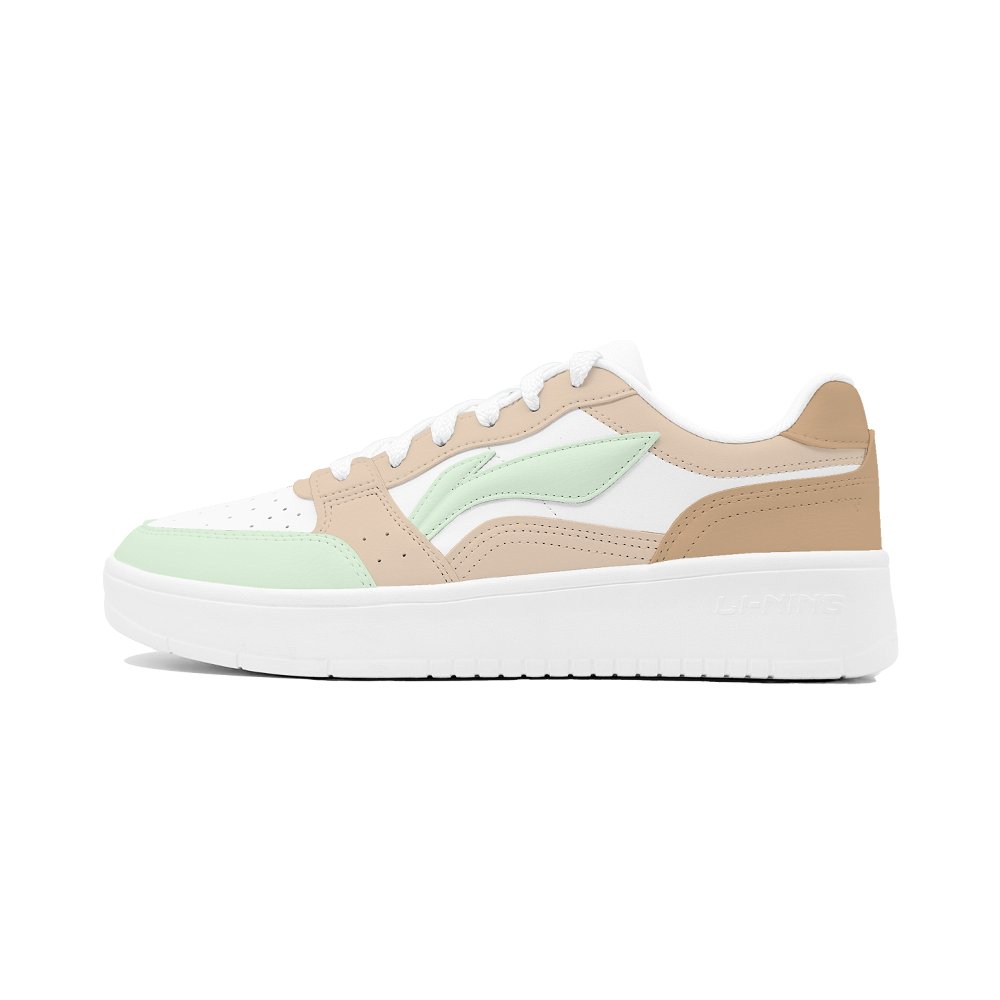 LiNing Acer Truncatum Slip Resistant Cushioning And Breathable Low Top Skateboard Shoes Men's White Orange