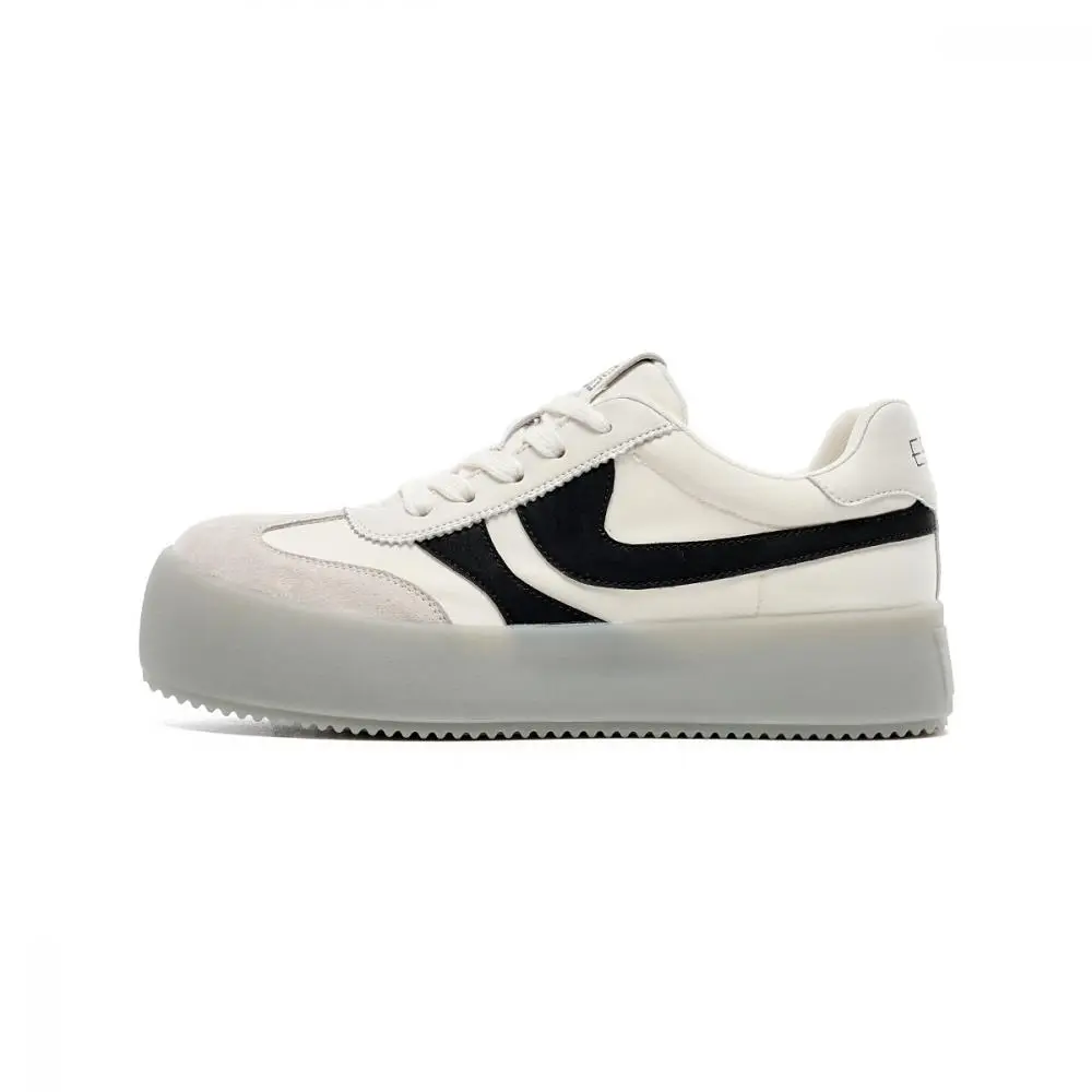 EBLAN Low Top Skateboard Shoes Women's Beige Black