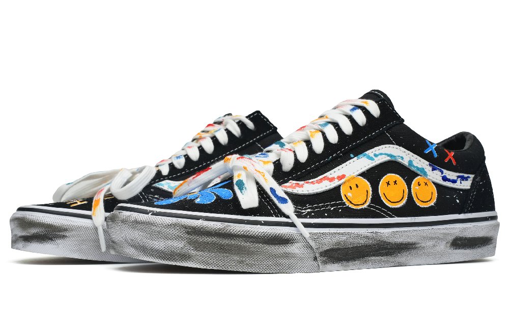 Vans Old Skool Low-Top Skateboard Shoes Unisex Black White
