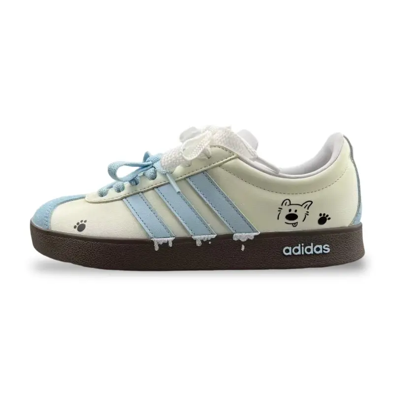 Adidas VL COURT 2.0 Abrasion Resistant Low top Skateboard Shoes Women's White