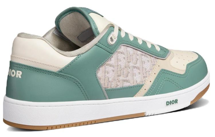 DIOR B27 Low Turquoise And Cream Smooth Calfskin And Cream DIOR Oblique Jacquard Canvas купить в интернет-магазине Yoocart с быстрой доставкой по России.