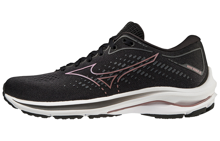 Mizuno Wave Rider 25 Slip Resistant, Abrasion Resistant, Breathable, Lightweight Low Top Running Shoes Women's Black