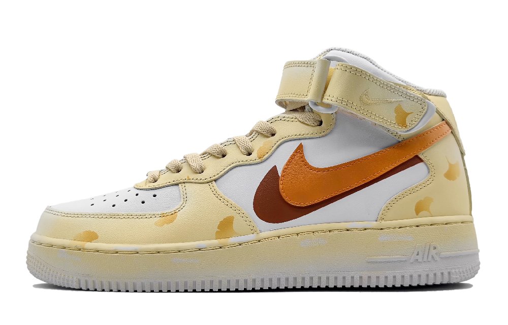 Nike Air Force 1 LE Mid-Top Skateboard Shoes GS Yellow Orange