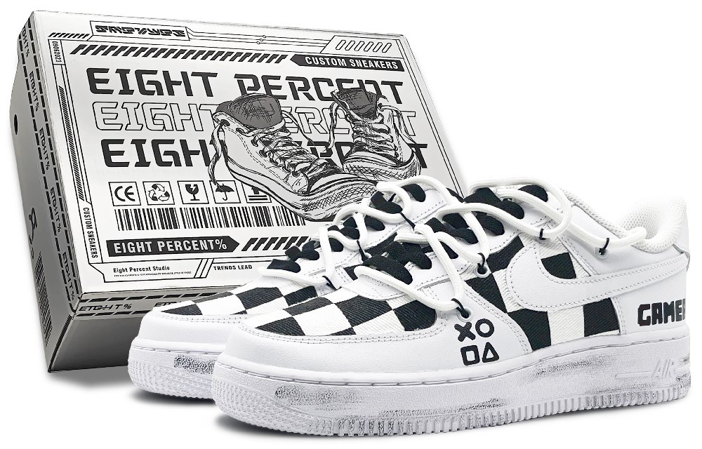 Nike Air Force 1 07 Coverage Anti-Slip And Wear-Resistant Low-Top Skateboard Shoes Unisex Black White
