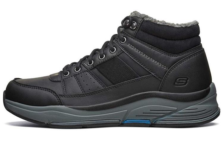 Skechers Benago Coverage Warm Anti-Slip And Wear-Resistant Mid-Top Skateboard Shoes Men's Black