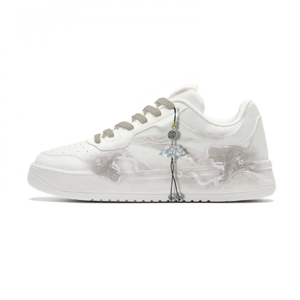 Anta Relaxed Coverage Abrasion Resistant Low top Skateboard Shoes Unisex White Gray