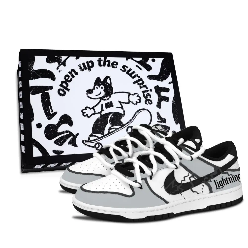 Nike Dunk Skateboard Shoes Unisex Low top White/Gray/Black