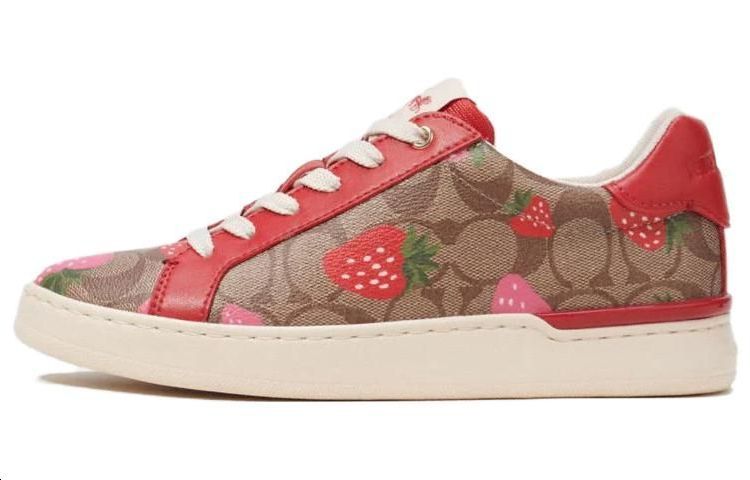 COACH Clip Cushioning Wear-Resistant Low-Top Skateboard Shoes Women's Red