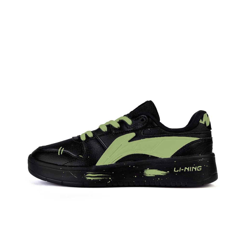 LiNing Slip-Resistant Cushioning Wear-Resistant Low-Top Skateboard Shoes Men's Black