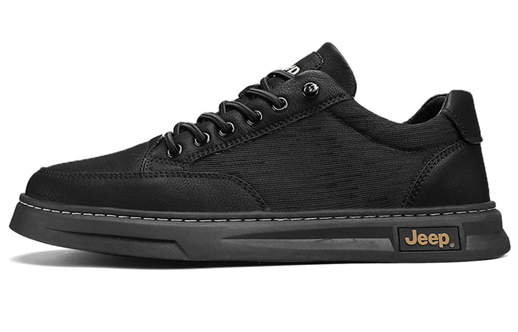 Jeep Low Top Skateboard Shoes Men's Black