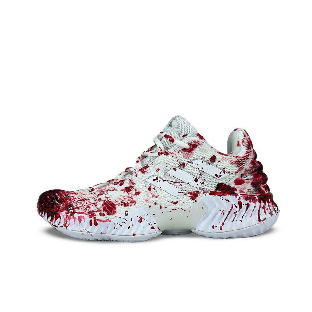 Adidas Pro Bounce 2018 Ink Splatter Prosperity Low Top Basketball Shoes Men's Red White