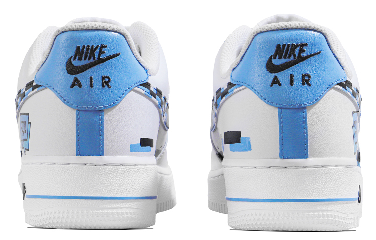 Nike Air Force 1 Anti-Slip Wear-Resistant Low-Top Skateboard Shoes Men's Black Blue