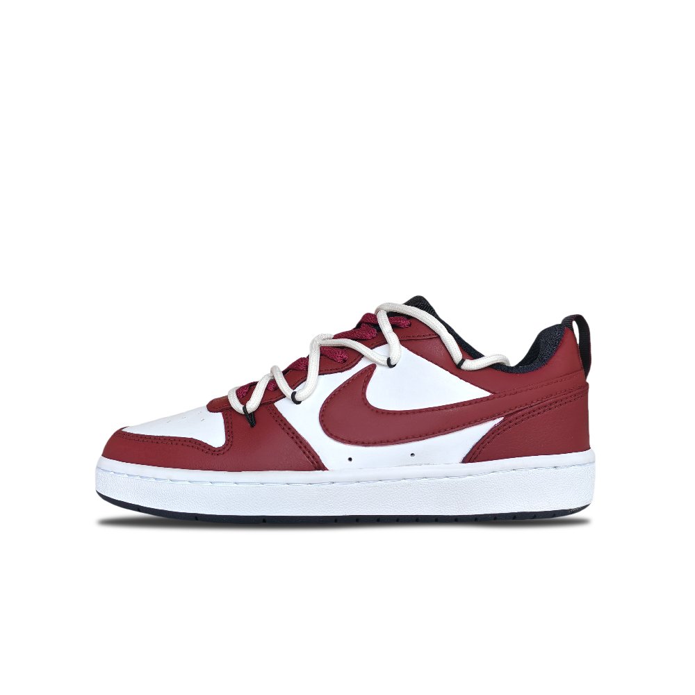 Nike Court Borough Scarlet Moon Anti-Slip Wear-Resistant Low-Top Skateboard Shoes Women's Red White